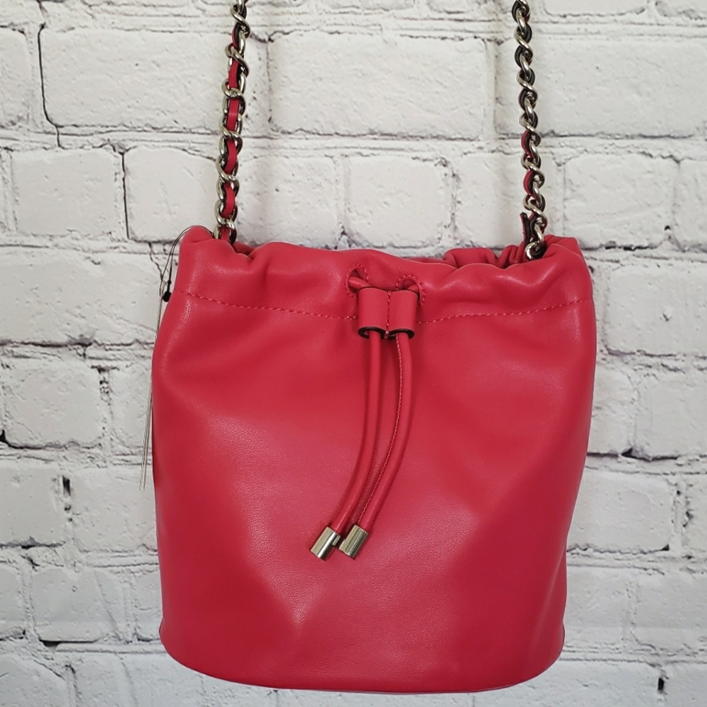RALPH LAUREN Emmy Medium Nappa Leather Pink Bucket Crossbody - Picture 2 of 16